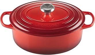 Enameled Cast Iron Signature Oval Dutch Oven, 5 qt, Cerise