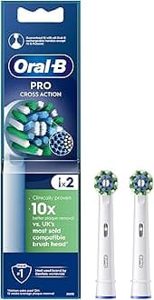 Oral-B ORIGINAL Cross Action Electric Toothbrush Soft Replacement Brush Heads [10X POWERFUL THAN COMPATIBLE PRODUCTS] For Vitalty,Pro,Smart Series, 2 refills, Deep clean between teeth