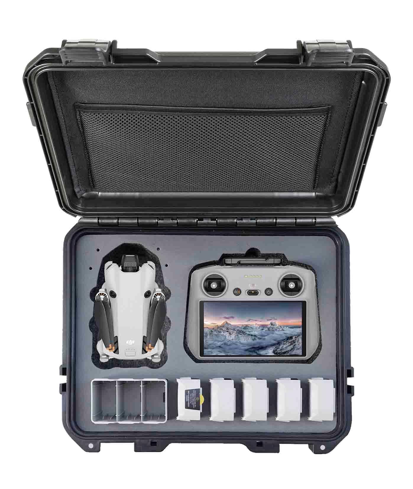 Drone Case for DJI Mini 3 or 4 Pro Fly More Combo, Hard Plastic Waterproof Shockproof Dust-proof Easy for Organize Storage Transport When Traveling Camping and Outdoor Use, Black