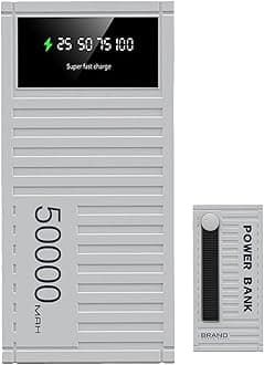 50000mAh Portable Charger – 66W Fast Charging Bank | LED Display Multifunctional Energy Bank for Phones, Tablets, Laptops | Ideal for Hiking, Camping, Journey, Travel, and Outdoor Adventures