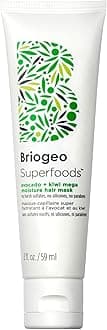 Superfoods Avocado + Kiwi Mega Moisture Hair Mask | Protein-Free Deep Conditioning Treatment for Dry Hair| Silicone-Free | Vegan & Cruelty-Free