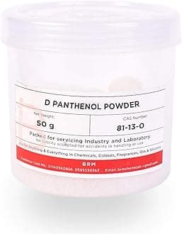 BRM Chemicals D Panthenol Powder - 50 Grams For Soap Making, Shampoo Making, Cosmetic Making & DIY Personal Care For Face, Hair, Skin & Body