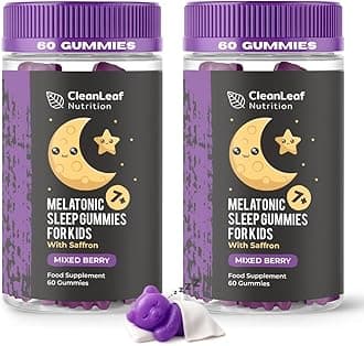 Twin Pack Natural Sleep Support Gummies for Kids - Melatonic Formula for Restful Nights, Childrens Sleep Gummies Promoting Natural Melatonin Production, Promotes Healthy Sleep Patterns, 60 Count