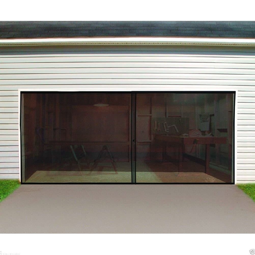 Double Garage Door Screen 16 Ft. W X 7 Ft. H Magnetic Closure Weighted Bottom