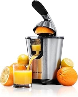 Eurolux Electric orange juicer squeezer | Pro Stainless Steel Citrus Juicer with Soft Grip Handle for Effortless Juicing, Also Fits Lime & Grapefruit Auto Shutoff, Dishwasher-safe Parts, Pulp Control