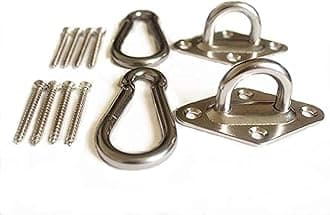 MHMYDZ Stainless Steel 1000 lb Capacity Heavy Duty Hammock Hanging Kit - Ultra Durable Hooks and Carabiners for Stand, Swing Chair - Multiple Indoor Outdoor Suspension Ceiling Hooks
