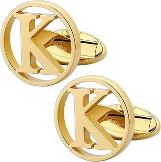 GWD Cufflinks for Men Classic Tuxedo Shirt Wedding Cuff Links Personalized Initials A-Z Gift