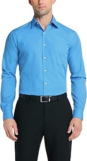 Men's Dress Shirt Fitted Poplin Solid Dress Shirt