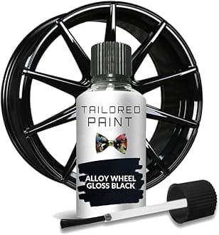 Alloy Wheel Black Car Touch Up Paint Painted and Powder Coated Wheels 30ml For Scratched Curbed Wheels (Shiny Gloss Finish)