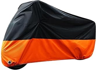 Motorcycle Cover All Season Weather Quality Waterproof Sun Outdoor Protection Durable Universal Fits up to 104" Motorcycles Vehicle Cover with Lock-Holes & Storage Bag