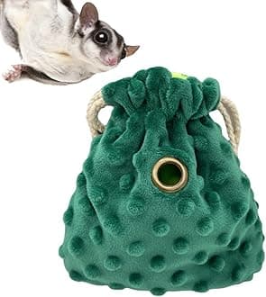 Sugar Glider Bonding Pouch - Flannel Sleeping Pouch with Breathable Vent & Drawstring Portable Travel Bag Small Animal Carrier for Sugar Glider Squirrel Hamster Rats Hedgehog (Green)