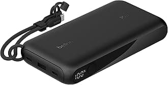 Belkin BPB028fqBK Mobile Battery with Disney Play (20,000 mAh, 20 W, Built-in USB-C Cable), Up to 20 W, PPS Compatible, Supports iPhone & Android Smartphones, Simultaneous Charging, Supports 2 Devices