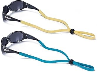 SHINKODA Comfortable Eye Glass Straps Adjustable Sunglass Strings Holders Around Neck Anti Slip Sunglasses Head Strap Fashion Colorful Eyewear Strap Spectacles Holder - Pack of 2, Lemon & Teal