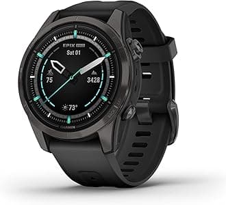 Garmin epix Pro (Gen 2) Sapphire Edition, 42mm, High Performance Smartwatch, Advanced Training Technology, Built-in Flashlight, Black