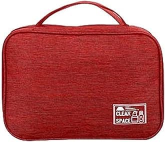 House of QuirkTravel Cosmetic Bag for Men, Hanging Toiletry Bag, Cosmetic Bag Travel Bag with Hanging Hook, Waterproof Makeup Cosmetic Bag Travel Organizer for Accessories, Shampoo (Red)