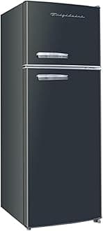 Frigidaire EFR753 Retro Apartment Size Refrigerator with Top Freezer - 2 Door Fridge with 7.5 Cu Ft of Storage Capacity, Adjustable Spill-Proof Shelves, Door & Crisper Bins, Black