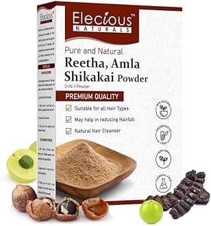 Naturals Amla, Reetha, Shikakai Powder for Hair 3-in-1 Natural Hair Cleanser 100% Natural, No Chemical, No Preservative SLS, Paraben Free Ready to Use