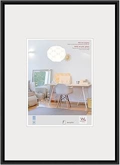 walther design New Lifestyle KVX040B Plastic Picture Frame, Art Glass, 30 x 40 cm, Black