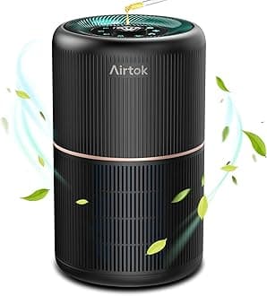 – AIRTOK HEPA Air Purifier for Home Bedroom with Fragrance Sponges | 4-In-1 H13 True HEPA Air Filter for Smoke Dust Pollen Pet Dander Odors,99.97% Removal to 0.1 Microns | Ozone-Free, Night Light,Black