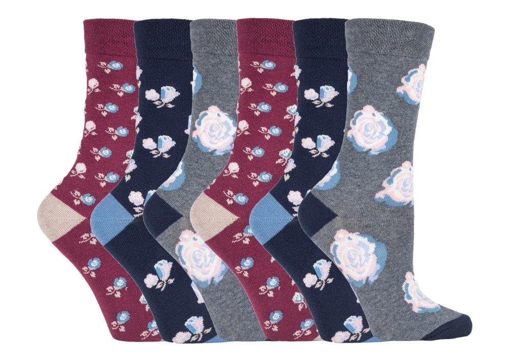 6 Pack Womens Colorful Patterned Soft Top Cotton Crew Socks