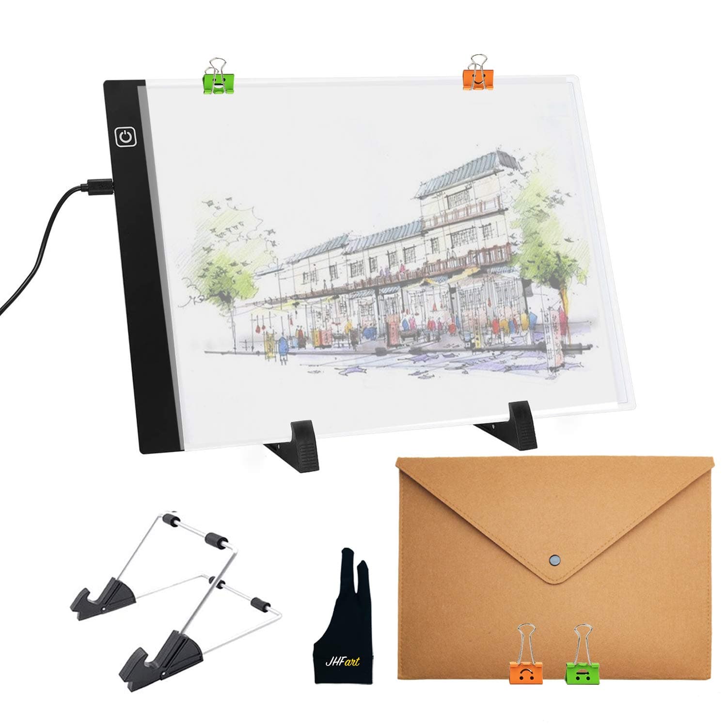 A4S Light Pad Diamond Painting Light Board Tracing Light Box Led Tracing Board for Artcraft Tattoo Copy Quilting Xray w/Clips Stand Artist Glove and Storage Bag