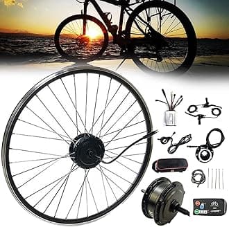 NYANS Electric Bike Conversion Kit, Batteries not Included, 20 24 26 27.5 28 29 Inch 700C Rear Wheel, 24V 36V 48V 250W 350W 500W Rear Drive Spinner Motor,48V350W-20in