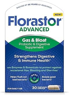 Advanced Gas and Bloat Probiotic, Digestive Enzymes and Botanicals, Plus Probiotics for Digestive Health, 30 Capsules