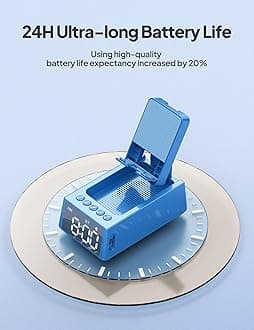 Birthday Gifts for Men Women, Cell Phone Stand Bluetooth Speaker with Anti-Slip Base, Hd Surround Sound, Cool Multi Functional Gadget, Unique Gift for Him, Her, Husband, Wife, Dad, Mom (Blue)