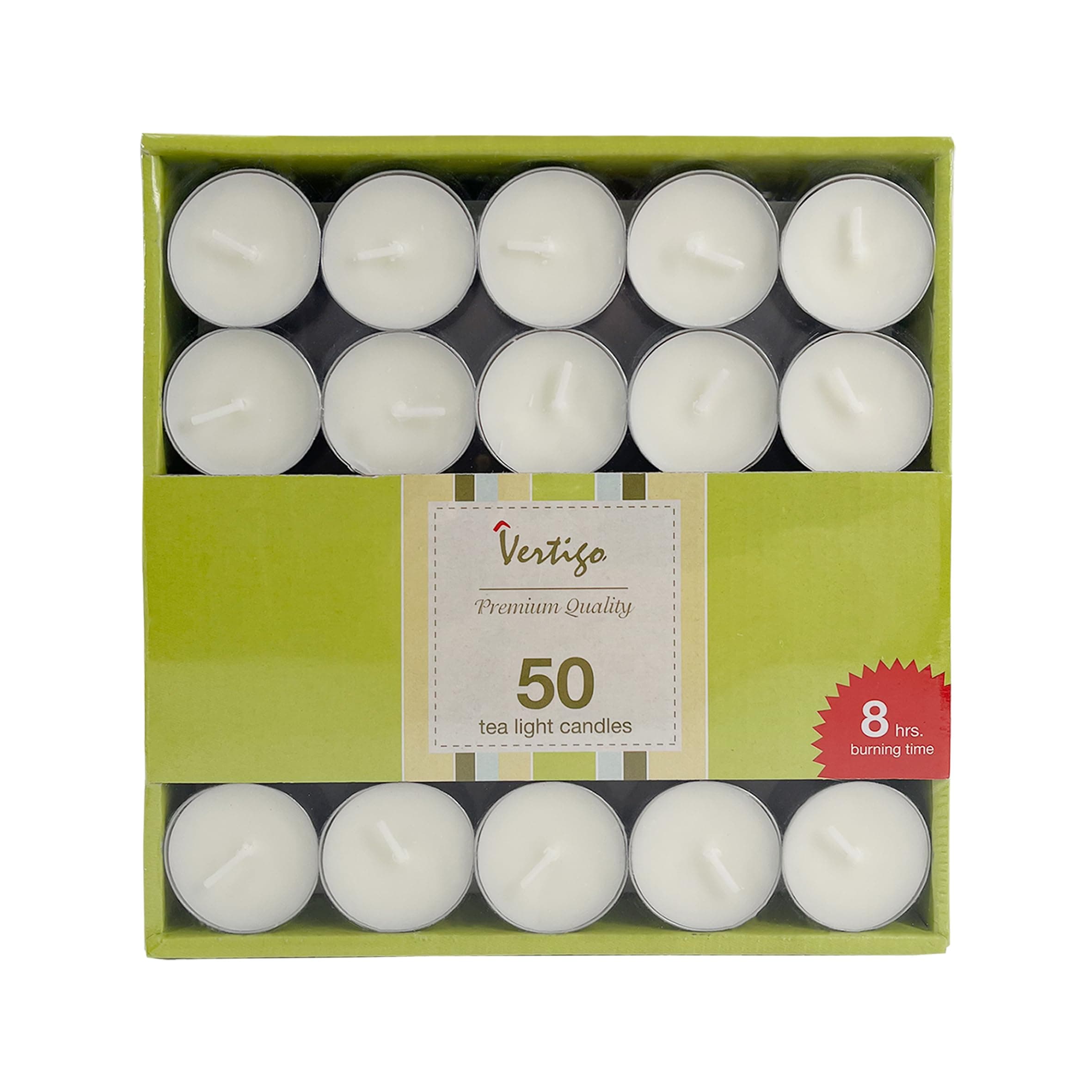 Vertigo Tea Light Candles 23g 50pcs Box