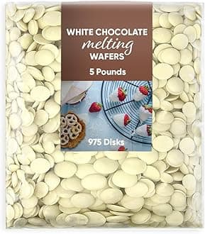Melting Chocolate Candy Melts 5 Pounds approx 975 - White Chocolate Melting Wafers - Chocolate Candy Melts Perfect for Baking, Dipping, and Chocolate Fountain - White Chocolate Discs for Candy Making and Melting in a Chocolate Fountain Chocolate Melts