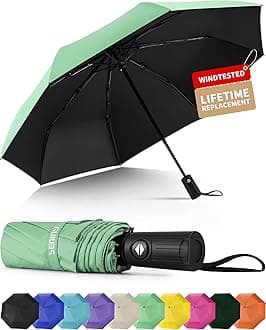 Windproof Travel Umbrella, Automatic Umbrellas for Rain, Portable & Compact Umbrellas for Backpack, Strong UV for Protection, Folding Small Sun Umbrella for Car, Walking