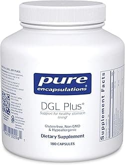 Pure Encapsulations DGL Plus - Gut Health Supplements for Men & Women - with Marshmallow Root, Aloe Vera Extract & Slippery Elm Bark - Non-GMO & Vegan - 180 Capsules