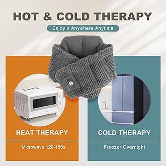 uncn Microwavable Heating Pads for Neck and Shoulders Pain Relief Microwave Heat Pack Versatile Weighted Moist Heated Neck Wrap Reusable Herbal Nature Calming Beanbag Warm Compress 29X7 in 2.4Pounds