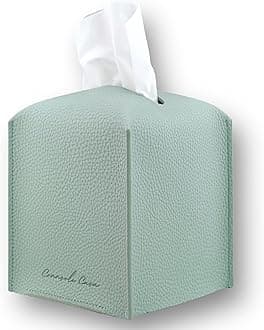 Premium PU Leather Tissue Box Holder - Elegant Hotel-Style Tissue Box Cover for Home, Office & Car Décor, Tissues Cube Organizer for a Natural & Classic Look (Teal)