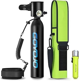 GOYOJO Mini Scuba Tank, 6-12 Minutes Diving Tank, Portable Lung Tank Kits with 3000 PSI Max Pressure, Reusable 0.5L Small Scuba Diving Tank Gear Underwater Breathing Training
