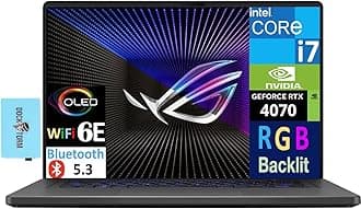 ASUSROG Zephyrus G16 Gaming Laptop 16.0" 165Hz IPS WUXGA Display (Intel i7-13620H, GeForce RTX 4070 8GB, 32GB DDR4, 1TB PCIe SSD, RGB KB, Thunderbolt 4, WiFi 6E, Win 11 Home) w/DKZ USB Port Expander