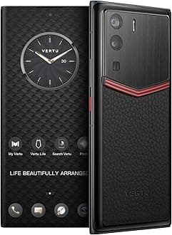 VERTU METAVERTU Web 3.0 Calfskin 5G Phone, Unlocked Android Smartphone, Secure Encrypted, Double Systems, 64MP Camera, 144Hz AMOLED Curved Display, Dual SIM, Fast Charge (Enameled, Black, 18G+1T)