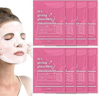 8pcs Glass Skin Collagen Mask, Overnight Collagen Face Mask, Korean Glass Skin Face Mask, Hydrating For Facial Care, Elasticity Improvement, Anti Wrinkle Face Masks Skincare