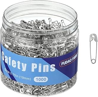 1,000 Pack Mini Safety Pins 0.75 inch (19mm), Small Safety Pins for Clothes, Tiny Safety Pin