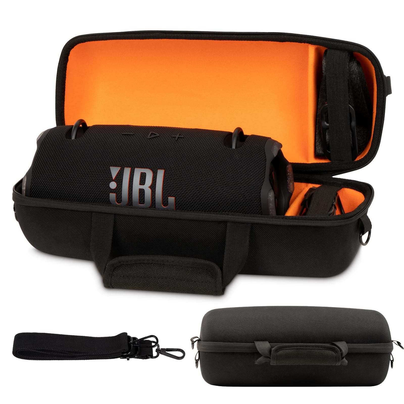 XINGFUDAO Hard Carrying Case compatible with JBL Xtreme 3/4 Speaker, Waterproof and with a Shoulder Strap, Supports Storage of Rechargeable Power Supplies and Accessories