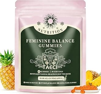 Feminine Balance Gummies for Women – Daily pH & Probiotic Support with Pineapple & Vitamin C, Supports Flora & Immune Health, Vegan & Gluten-Free, 60 Gummies (30-Day Supply)