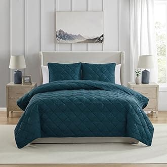 VCNY Home Soft Wash Microfiber Quilt Set, Lucy Teal, Full/Queen