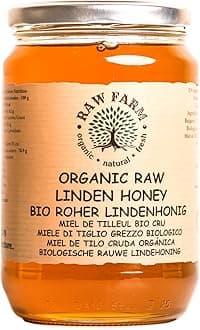 Raw Farm - Organic Raw Linden Honey – Single Sourced, Pure and Natural, Directly from the RAW FARM Beekeepers 900 g