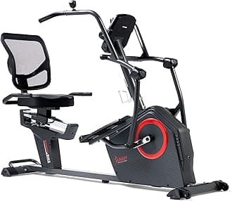 Sunny Health & Fitness Recumbent Cross Trainer Exercise Bike with Exclusive SunnyFit® App and Smart Bluetooth Connectivity – SF-RBE4886SMART