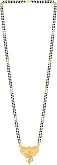 MEENAZ Temple South Indian Mangalsutra For Women Girls Ladies Wife Traditional 1 One Gram Gold Stylish Maharashtrian Long Chain Wati Mangal sutra Pendant Tanmaniya Black golden Nallapusalu Chains