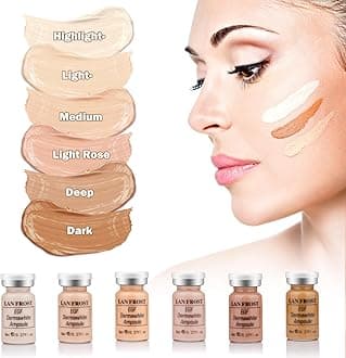 BB Facial Glow Hyaluronic Acid Serum Kit, Foundation for Skin Care, 8 ml Mixing Set Hyaluronic Acid Ampoules 12 Pieces for a Radiant Complexion