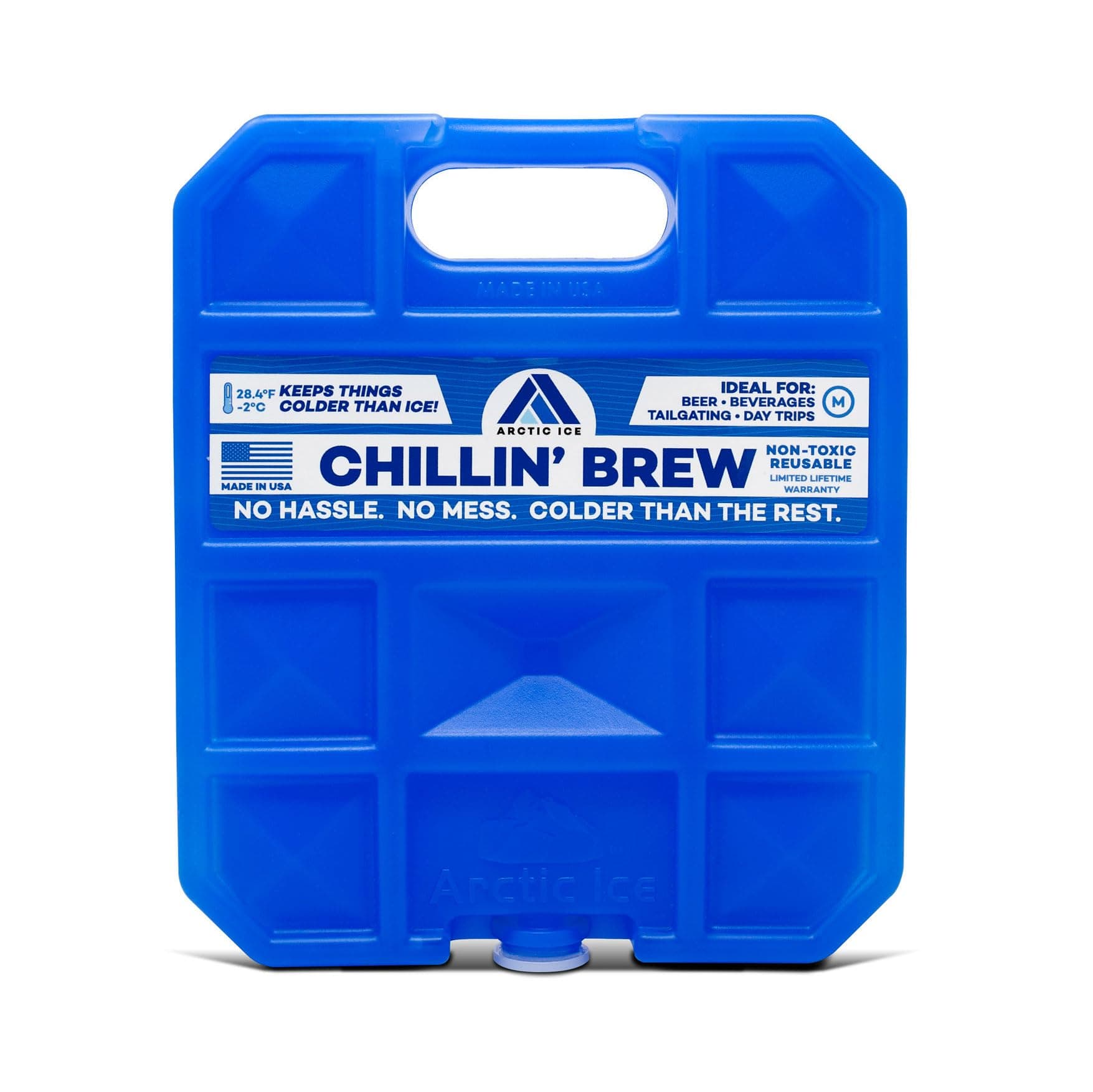 Arctic Ice Chillin' Brew Series Long Lasting Reusable Ice Pack - Freezes at 28° Fahrenheit - Designed to Keep Beverages Colder Than Ice