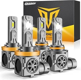 9005+H11 Fog Lights Combo 70000LM, 2024 Newest 9005 H11 Combo Fog Light for Powersports, Real 1:1 Mini Size Plug N Play, 60000Hrs Long Service Life with Cooling Fans,Pack of 4