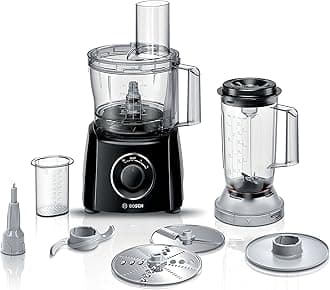 MultiTalent 3 MCM3201BGB 800W 2.3L Food Processor with 2 speeds, 1 litre blender and/Slicing/Grating/Beating attachments. - Black