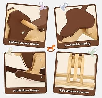 Rocking Horse for Kids 1-3 Years Old, Premium Wooden Rocking Toy for Toddlers for Indoor & Outdoor Activities, Baby Horse Riding Toy for Birthday & Visit Gifts